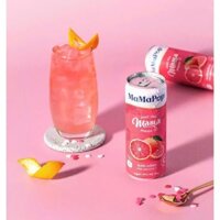 Thùng 12 lon nước trái cây sparkling MaMaPop mix 5  vị (330ml/lon)