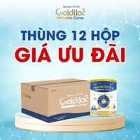 Thùng 12 lon sữa non tổ yến Goldilac Grow (650g) cho bé từ 0 đến 10 tuổi tăng cân, tăng sức đề kháng