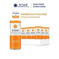 Thùng 12 lon thức uống lên men STAR KOMBUCHA Cam Đào / Peach Paradise (250ml/lon)