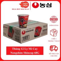 Thùng 12 Ly Mì Cay Hàn Quốc Nongshim Shincup 68G