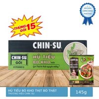 Thùng 15 Gói Hủ Tiếu Bò Kho Chin-Su Hảo Hạng Thịt Bò Nguyên Miếng 145g