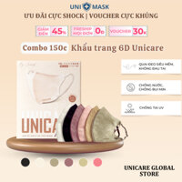 [Thùng 150 chiếc] Khẩu trang 6D UNICARE, Khẩu Trang 3 Lớp Kháng Khuẩn, Kháng Bụi, Không Thấm Nước