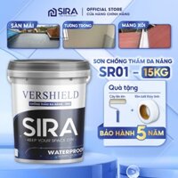 [Thùng 15KG] Sơn chống thấm ngược sàn mái, sân thượng, tường đứng, gạch men SR01 - Sơn chống thấm đa năng SIRA
