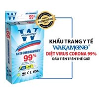 Thùng 170 hộp khẩu trang wakamono diệt 99% virut corona (hộp 10 cái, 4 lớp).