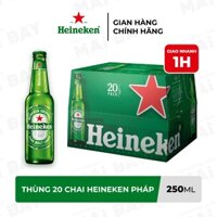 Thùng 20 chai bia Heineken Pháp nhập khẩu 250ml/chai