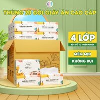 Thùng 20 Gói - Giấy Ăn Top Gia Đa Sắc, Khăn Giấy Rút 7 Màu 240 Tờ / 4 Lớp Cao Cấp - Hàng Chính Hãng