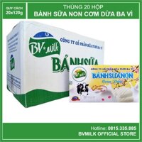 Thùng 20 Hộp Bánh Sữa Non Cơm Dừa Ba Vì BVMILK 120g