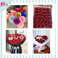 🌹Thùng 200 Bông Hoa Hồng Nhũ Kim Tuyến Loại Đẹp Bông To Nhiều Cánh - PKH Pinkshop - PK2054
