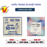 THÙNG 200 CÁI KHẨU TRANG 5D NHẬT MINH MASK TIỆN LỢI MST
