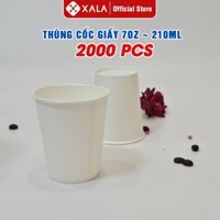 Thùng 2000 Ly Cốc Giấy Văn Phòng 7oz uống nước cốc giấy màu trắng dùng 1 lần 210ml