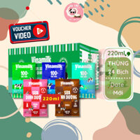 Thùng 24 bịch Sữa Vinamilk 220ml ( Có đường, Ít Đường, Không Đuờng, Dâu, Sô ).