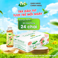 [Thùng 24 chai 450ml] Trà Đào TVT tinh chất trà xanh, trà đen, chống oxy hóa, thanh nhiệt giải phóng độc tố cơ thể