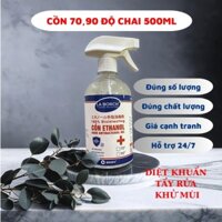 [THÙNG 24 CHAI 500ML] Cồn Y tế Sát khuẩn Etanol LABORCH Chai 1L 70 độ 90 độ