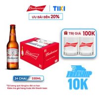 Thùng 24 Chai Bia Budweiser Chính Hãng 330mlChai