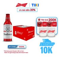 Thùng 24 Chai Budweiser Aluminum Chính Hãng 355ml chai