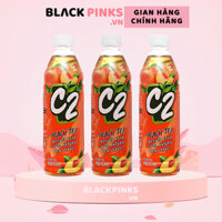 Thùng 24 chai C2 trà đen hương đào 455ml