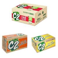 Thùng 24 Chai Nước C2 trà đào, trà chanh, trà táo 225ml Date mớil Nước Giải Khát Thanh Lọc Cơ Thể, Có Mix Vị