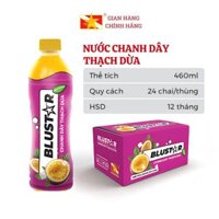 Thùng 24 chai Nước Chanh Dây Thạch Dừa BLUSTAR - Thanh mát, giải nhiệt cuộc sống