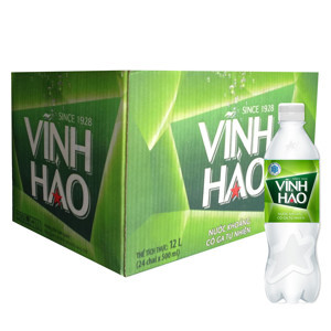 Thùng 24 chai nước khoáng có ga Vĩnh Hảo 500ml