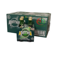 (Thùng 24 chai) Nước khoáng thiên nhiên chai thủy tinh có ga hiệu Perrier 330ml
