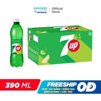 Thùng 24 Chai Nước Ngọt Có Gaz 7Up (390ml/chai)