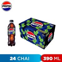 THÙNG 24 CHAI NƯỚC NGỌT KHÔNG CALO VỊ CHANH LEMON ZERO CALORIES PEPSI 390ML