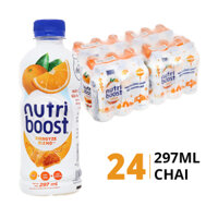 Thùng 24 chai nước sữa trái cây Nutri Boost vị cam 297ml