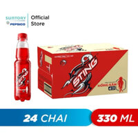 Thùng 24 Chai Nước Tăng Lực Sting Dâu (330ml/chai)