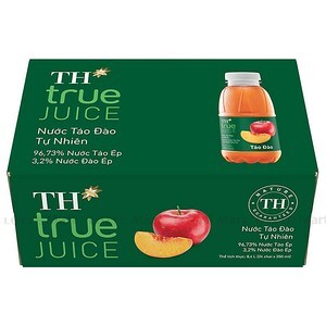 Thùng 24 chai nước táo đào tự nhiên TH True Juice 350ml