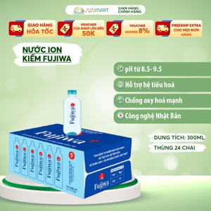 Thùng 24 chai nước uống i-on kiềm Fujiwa 300ml