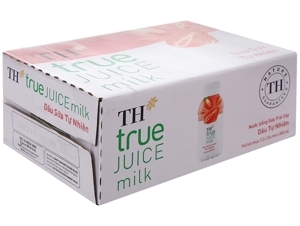 Thùng 24 chai nước uống sữa trái cây TH True Juice Milk dâu 300ml