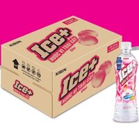 Thùng 24 chai nước uống vị trái cây Ice+ đào chai 490ml