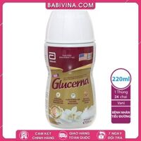 Thùng 24 Chai Sữa Glucerna 220ml Dạng Nước Pha Sẵn | Dinh Dưỡng Cân Đối, Đầy Đủ, Tiện Dụng Dành Cho Người Bệnh Tiểu Đường