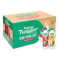 Thùng 24 chai sữa trái cây Twister Juicy Milk vị cam/dâu chai 320ml