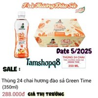 THÙNG 24 CHAI TRÀ HƯƠNG ĐÀO SẢ GREEN TIME (𝗖𝗛𝝖𝗜 𝟯𝟱𝟬𝝡𝗟)