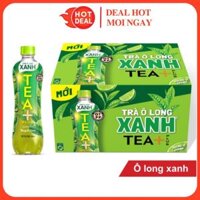 Thùng 24 Chai Trà Ô Long Tea+ Plus Xanh Vị Chanh 450ml