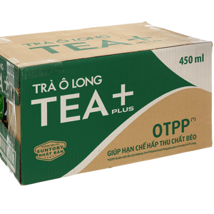 Thùng 24 chai trà ô long Tea Plus 455ml