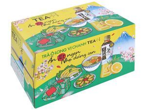 Thùng 24 chai trà ô long Tea Plus vị chanh 455ml