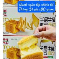 THÙNG 24 chiếc Bánh mì nghìn lớp bơ sữa/ Nhiên Lợi. Bánh mì sandwich,bánh ngàn lớp trung quốc,nôi địa trung.dồ ăn vặ