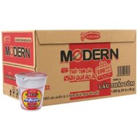 Thùng 24 cốc Mì Ăn Liền Modern Lẩu Thái Tôm 65g