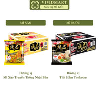 [THÙNG 24 GÓI] - ACECOOK - Mì Zeppin Nhật Bản 2 vị: Thịt hầm Tonkotsu và mì xào truyền thống Nhật Bản (84g-91g/ gói)