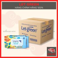 Thùng 24 Gói - Khăn Ướt Let Green 80 Tờ, Khăn Giấy Ướt Đa Năng Kháng Khuẩn Cao Cấp - Hàng Chính Hãng