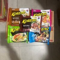 Thùng 24 gói mì Koreno thượng hạng vị [Bò cay,Gà hầm,Kim Chi,Nấm,Hải Sản,Vị Xào Phô Mai,Tôm]date mới 24gói x 100g/1 tTôm