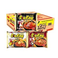 Thùng 24 gói mì Siukay 128gr mix 3 vị Hải Sản - Bò - Pho Mai