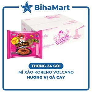 Thùng 24 gói mì xào Koreno Volcano vị gà 118g