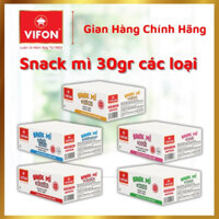 Thùng 24 Gói Snack Mì Vifon (mì ăn sống ) có 5 vị: Bơ Tỏi , Bò Nướng, Phô mai, Hải sản chua cay, Wasabi