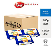 Thùng 24 hộp bánh quy bơ White Castle nhập khẩu Malaysia 180g Classic Selection Cookies