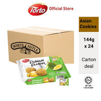 Thùng 24 hộp bánh quy Sầu Riêng White castle nhập khẩu Malaysia 120g Torto Asian Cookies Durian