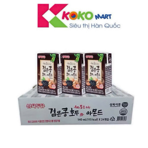 Thùng 24 hộp sữa đậu đen óc chó hạnh nhân Sahmyook 190ml