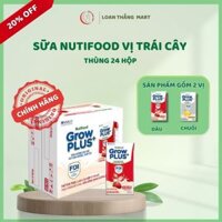 Thùng 24 hộp Sữa Nutifood GrowPLUS+, Sữa Trái Cây cho bé vị Dâu vị Chuối cho bé trên 1 tuổi